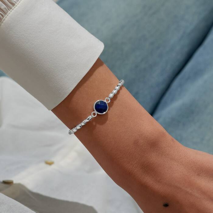 Joma Jewellery Serenity Stones Lapis Lazuli Silver Plated Bracelet