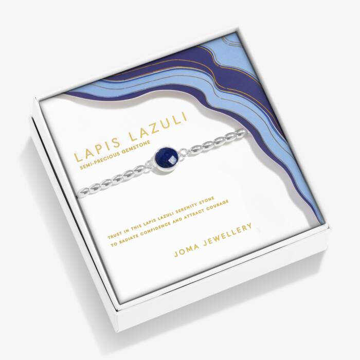 Joma Jewellery Serenity Stones Lapis Lazuli Silver Plated Bracelet