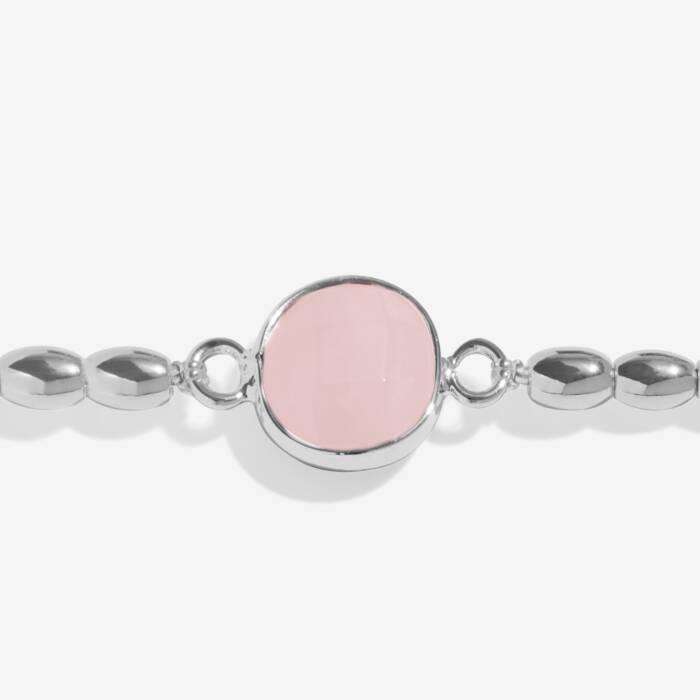 Joma Jewellery Serenity Stones Pink Quartz Silver Plated Bracelet