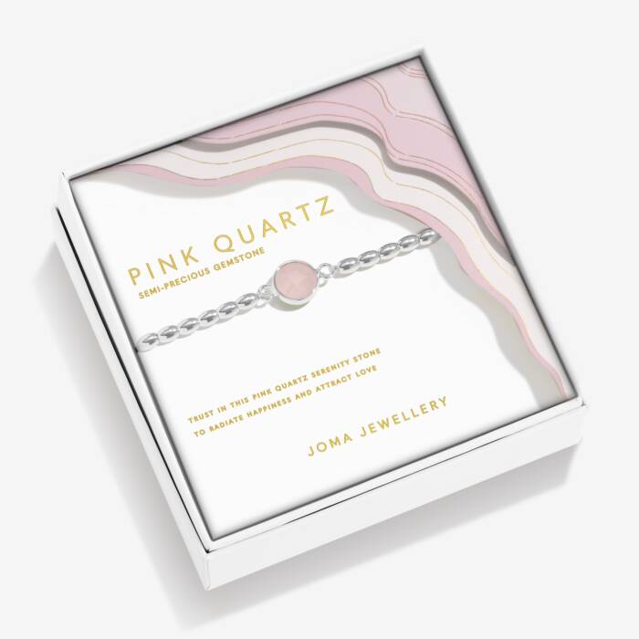 Joma Jewellery Serenity Stones Pink Quartz Silver Plated Bracelet