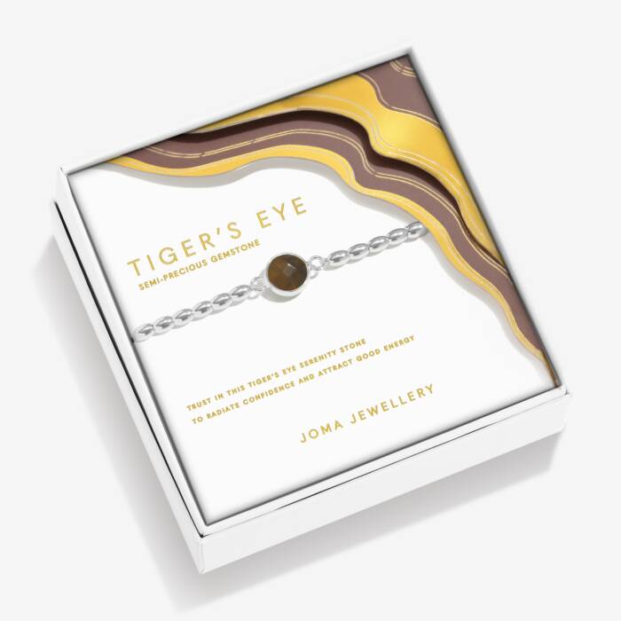 Joma Jewellery Serenity Stones Tiger's Eye Silver Plated Bracelet