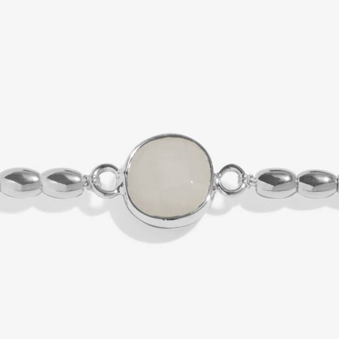 Joma Jewellery Serenity Stones White Jade Silver Plated Bracelet