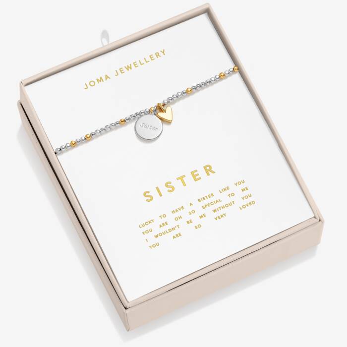 Joma Jewellery So Loved Sister Silver & Gold  Plated Bracelet