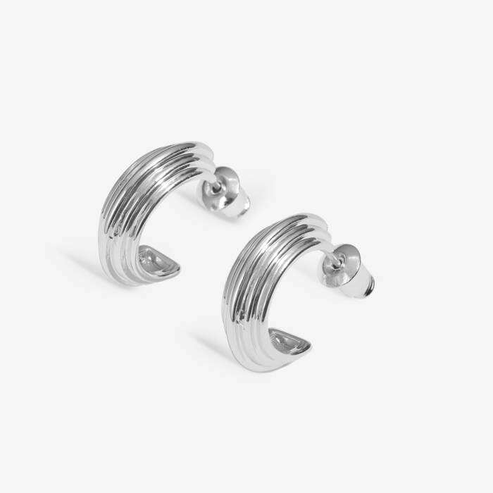 Joma Jewellery Soul Shine Layered Hoop Silver Plated Hoop Earrings