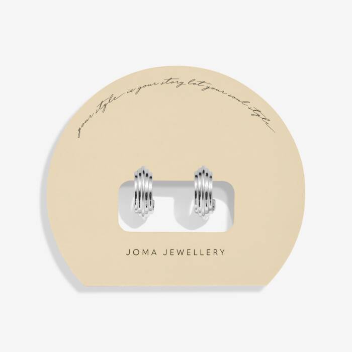 Joma Jewellery Soul Shine Layered Hoop Silver Plated Hoop Earrings