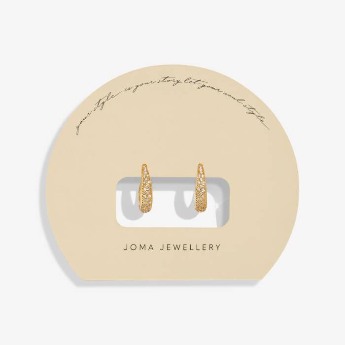 Joma Jewellery Soul Shine Pave Hoop Gold Plated Hoop Earrings