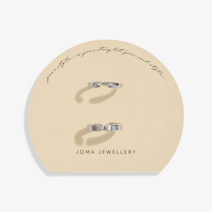Joma Jewellery Soul Shine Ring Stack Layered Twist Silver Plated Set Of 2 Rings