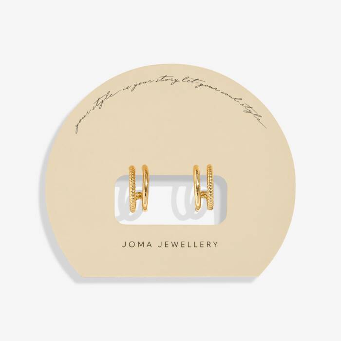 Joma Jewellery Soul Shine Rope Illusion Gold Plated Hoop Earrings