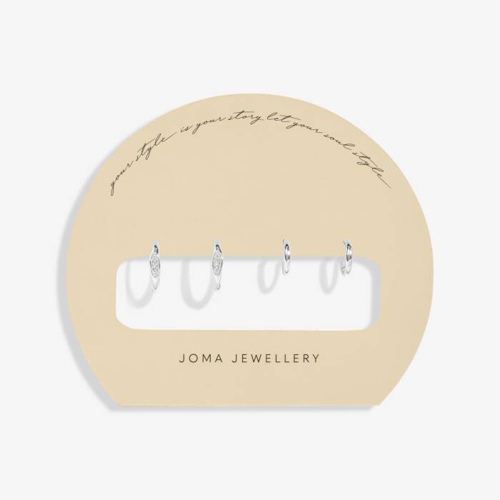 Joma Jewellery Soul Shine Stack Organic Silver Plated Set Of 2 Hoop Earrings