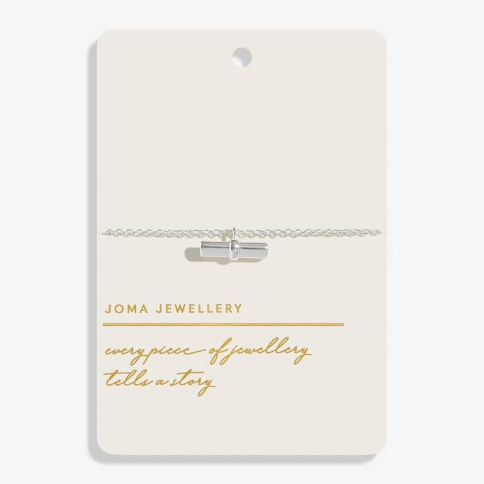 Joma Jewellery Style Stories Heart T-Bar  Silver Plated Bracelet