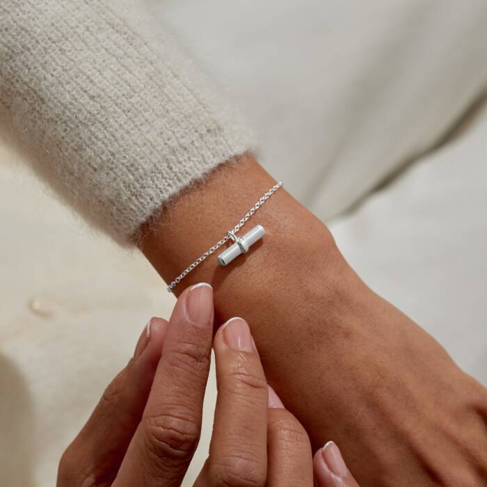 Joma Jewellery Style Stories Heart T-Bar  Silver Plated Bracelet