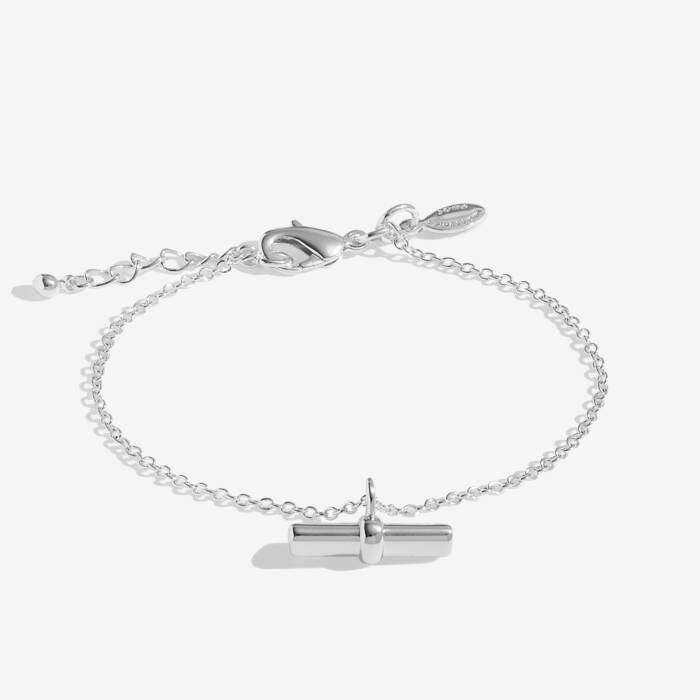 Joma Jewellery Style Stories Heart T-Bar  Silver Plated Bracelet