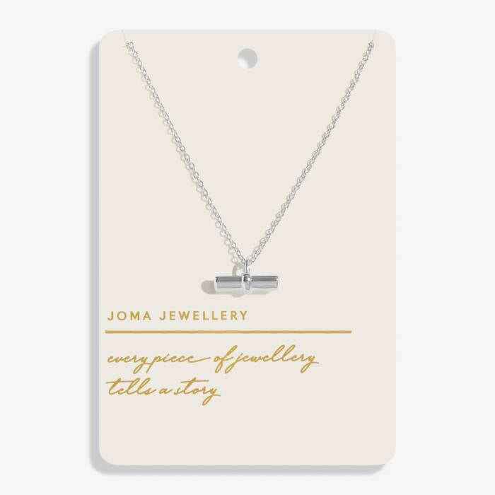 Joma Jewellery Style Stories Heart T-Bar Silver Plated Necklace