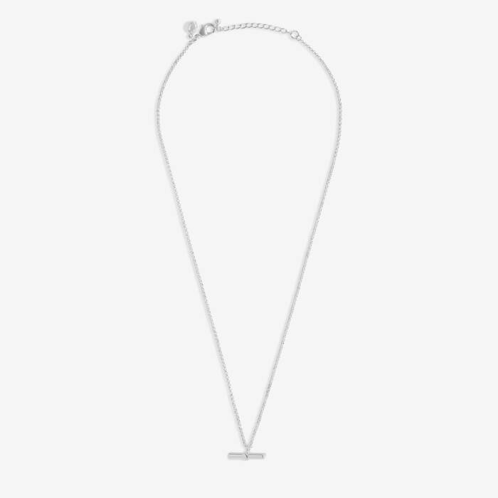 Joma Jewellery Style Stories Heart T-Bar Silver Plated Necklace
