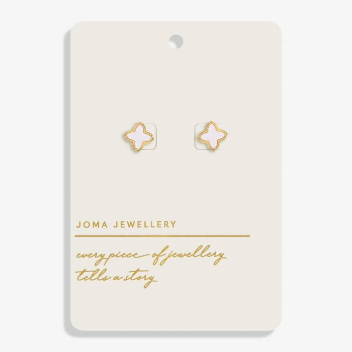 Joma Jewellery Style Stories Mother Of Pearl Clover Gold Plated Earrings