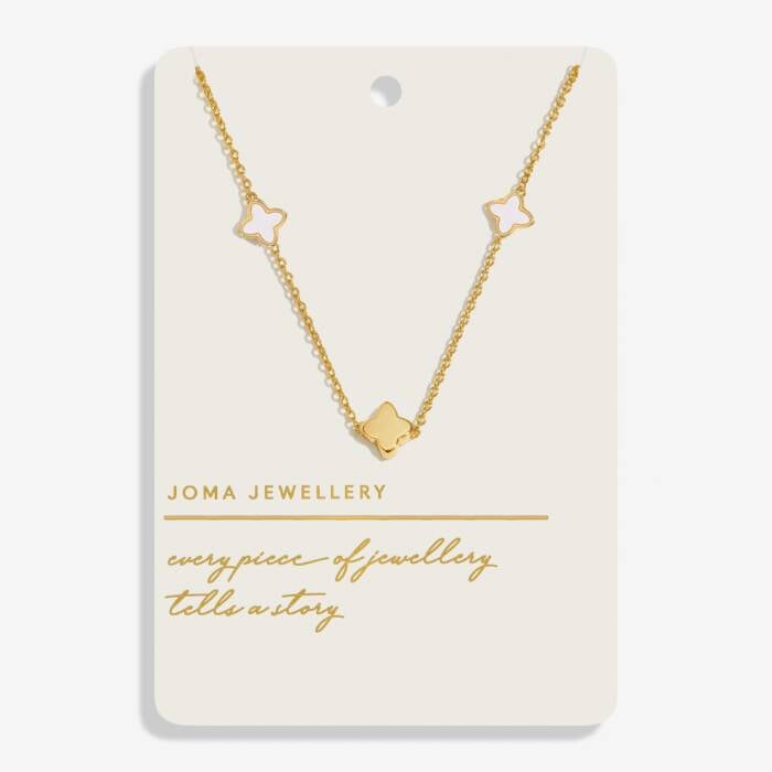 Joma Jewellery Style Stories Mother Of Pearl Clover Gold Plated Necklace