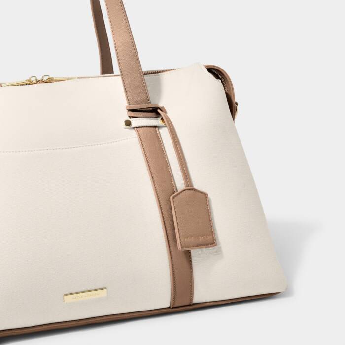 Katie Loxton Amalfi Canvas Weekend Bag Off White Soft Tan