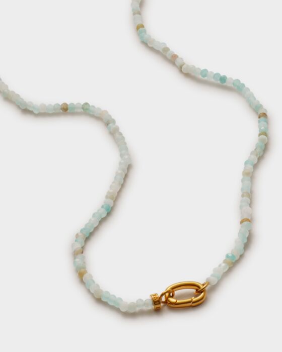 Katie Loxton Amazonite Necklace Gold Coated