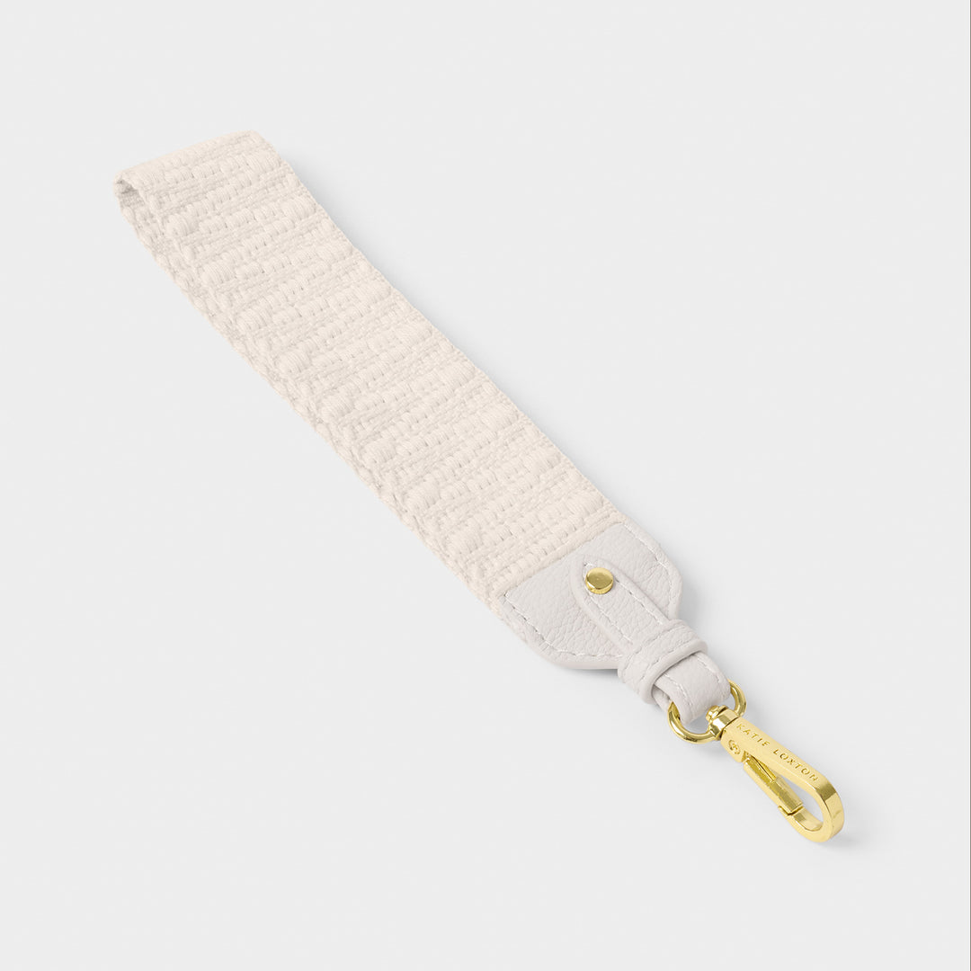 Katie Loxton Canvas Wristlet Strap Off White Zig Zag
