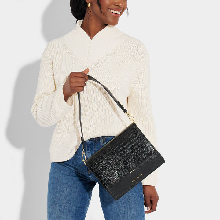 Katie Loxton Croc Orla Crossbody Bag Black