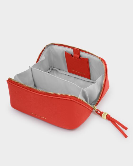 Katie Loxton Fold-Out Mirror Make Up Bag Deep Orange