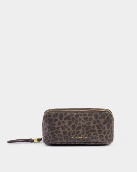 Katie Loxton Fold-Out Mirror Make Up Bag Leopard