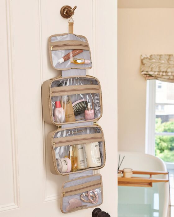 Katie Loxton Hanging Wash Bag Reset Refresh Radiate Renew Light Taupe