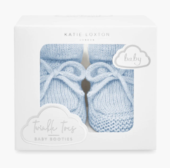 Katie Loxton Knitted Baby Booties Blue