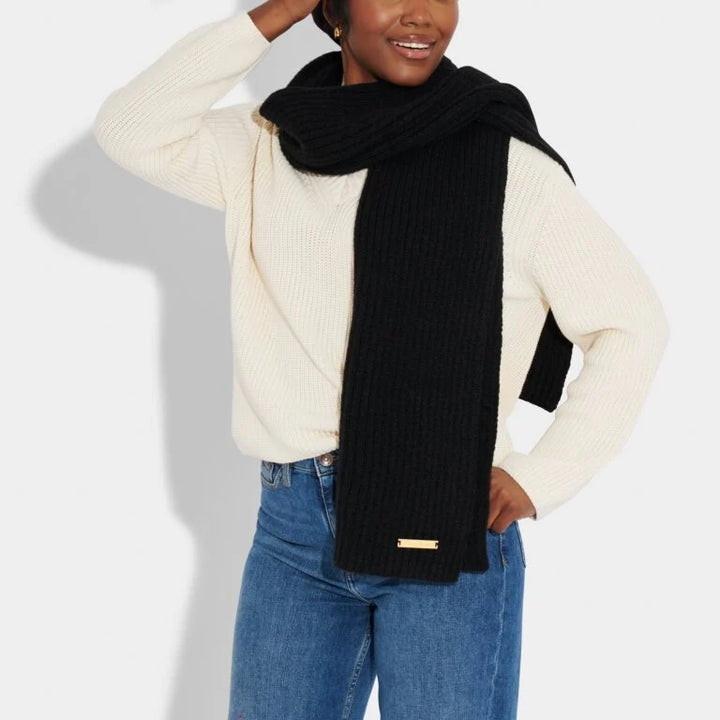 Katie Loxton Knitted Scarf Black