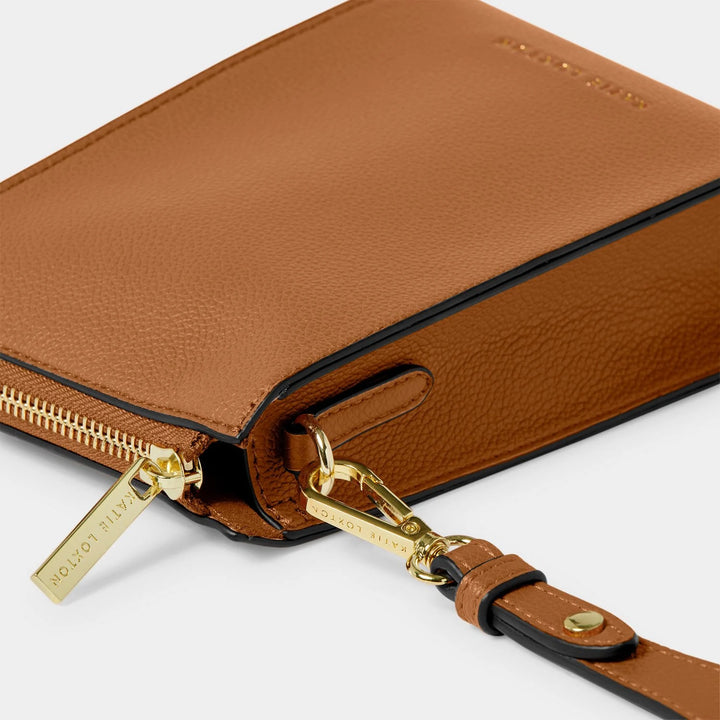Katie Loxton Lana Slim Crossbody Bag Cognac/Charcoal