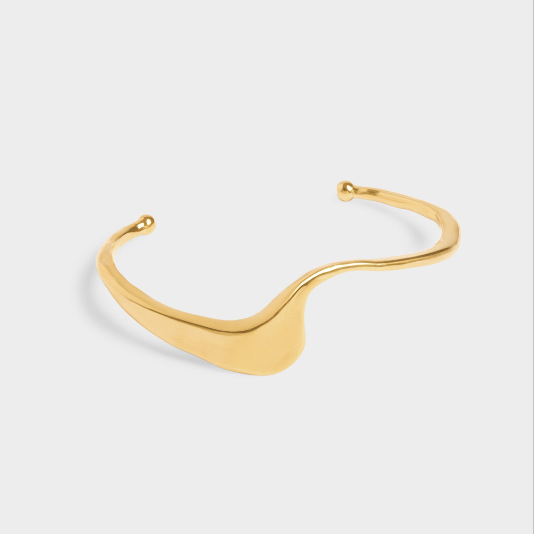 Katie Loxton Marina Wave Bangle Gold Coated