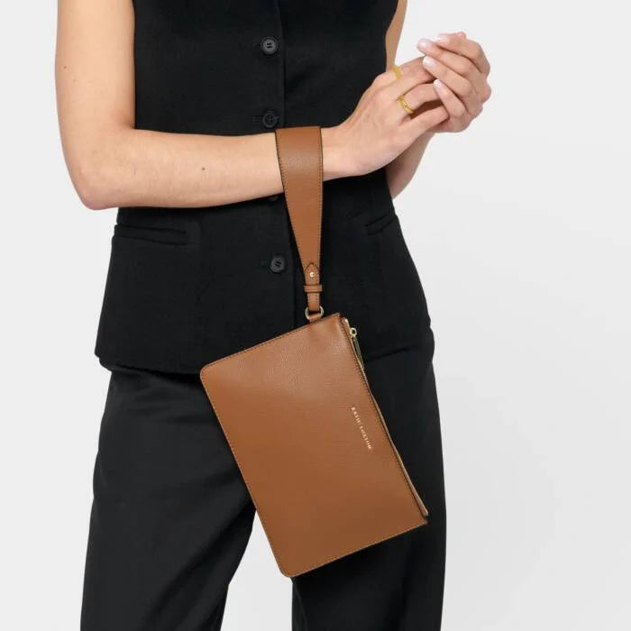 Katie Loxton Marni Wristlet Pouch Cognac