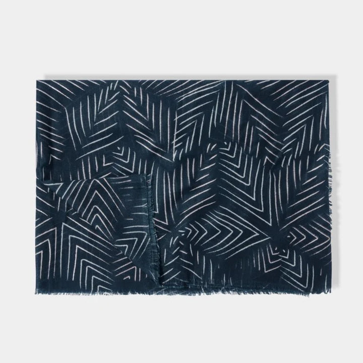 Katie Loxton Metallic Scarf Geometric Star Navy/Silver Foil