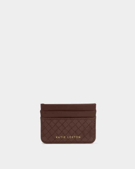 Katie Loxton Nova Woven Texture Cardholder Chocolate Woven