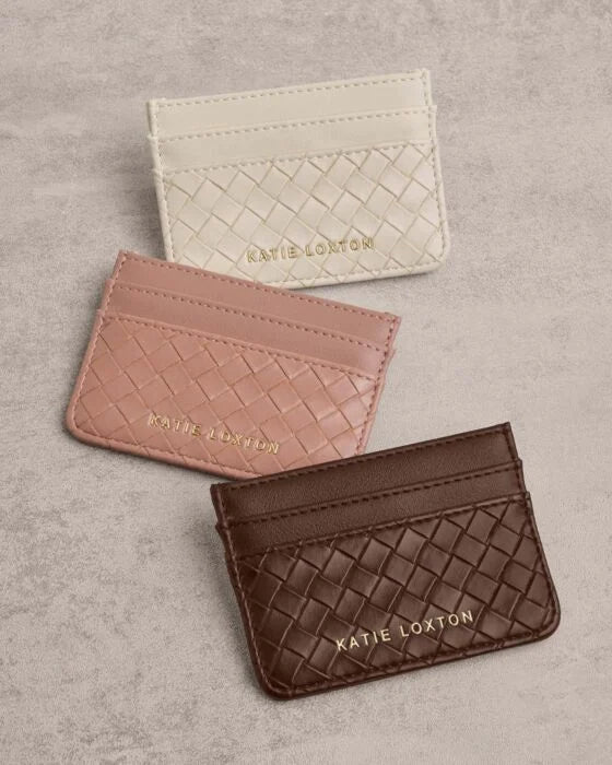Katie Loxton Nova Woven Texture Cardholder Chocolate Woven