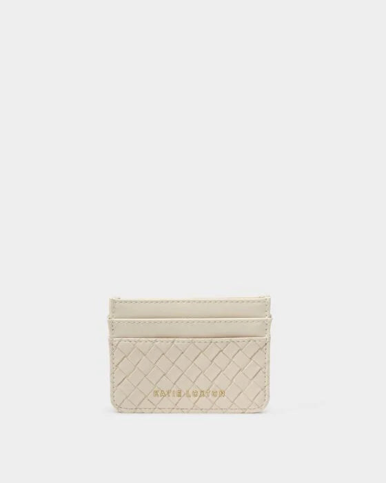 Katie Loxton Nova Woven Texture Cardholder Off White Woven