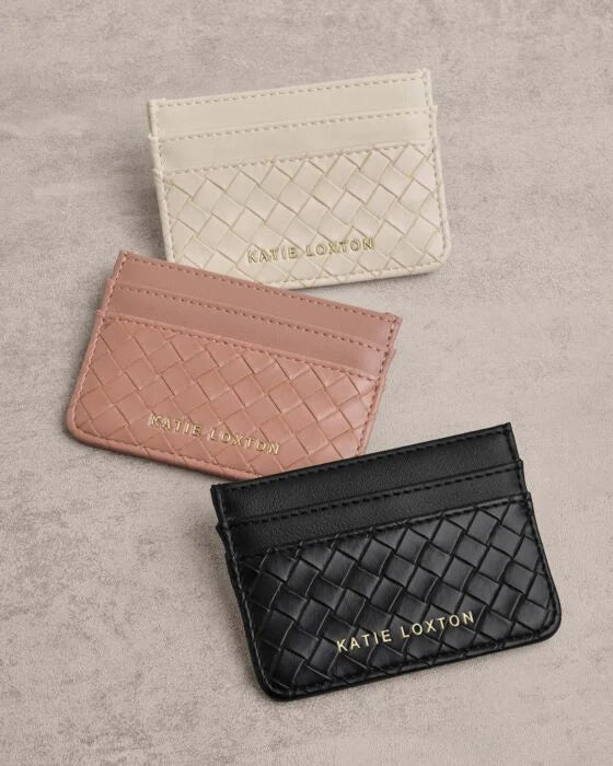 Katie Loxton Nova Woven Texture Cardholder Pink Clay Woven