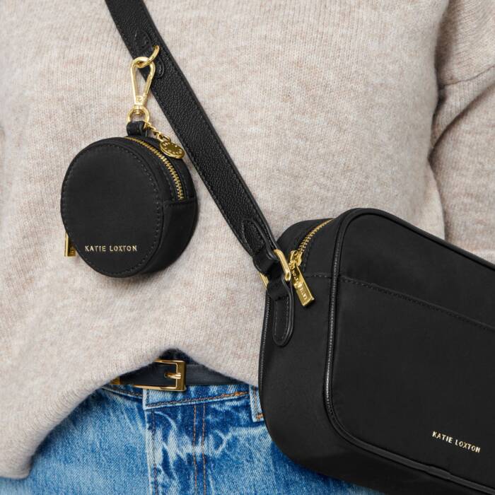 Katie Loxton Nylon-Luxe Clip On Purse in Black