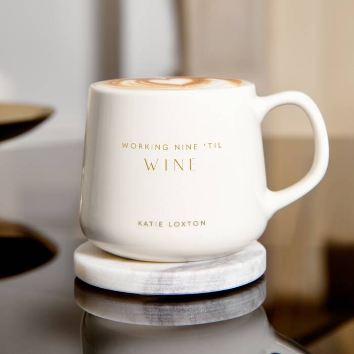 Katie Loxton Porcelain Mug Working Nine Till Wine