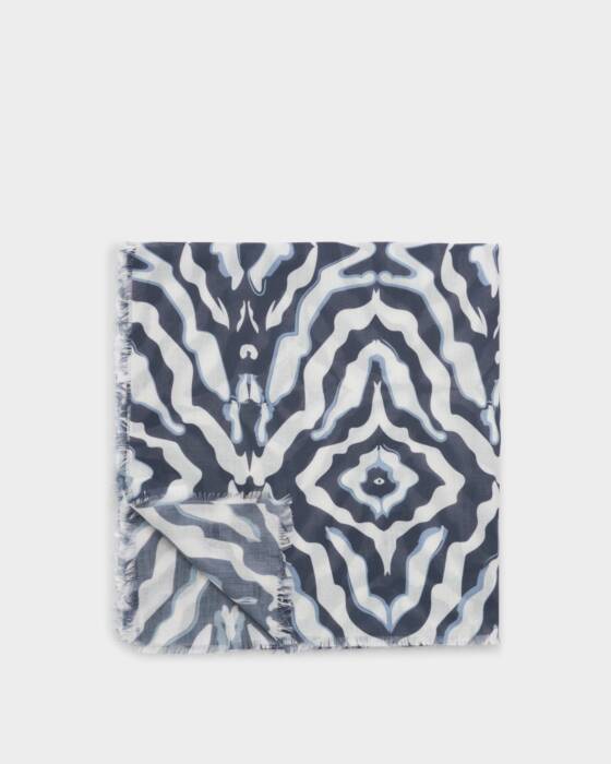 Katie Loxton Printed Scarf Kaleidoscope White/Navy