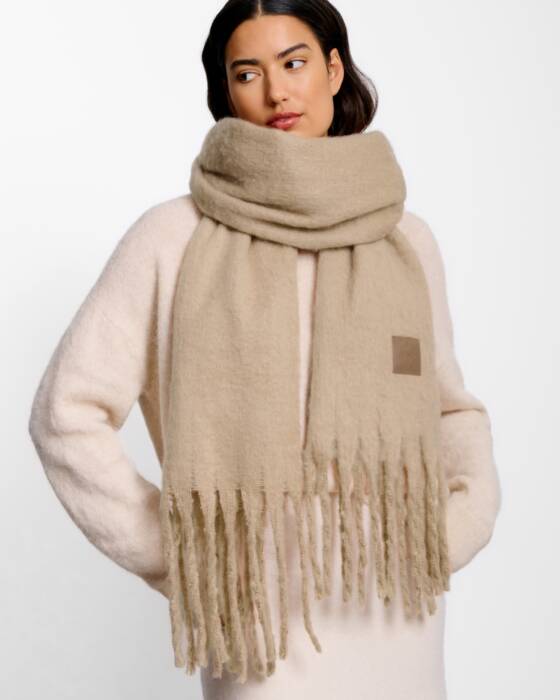Katie Loxton Recycled Tassel Scarf Blush Taupe