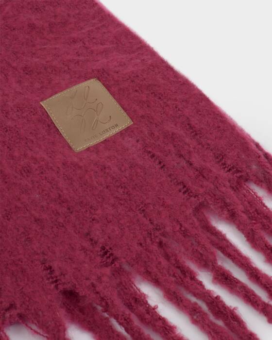Katie Loxton Recycled Tassel Scarf Garnet Red