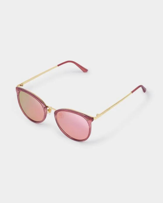 Katie Loxton Santorini Sunglasses Pink Mirrored Lens