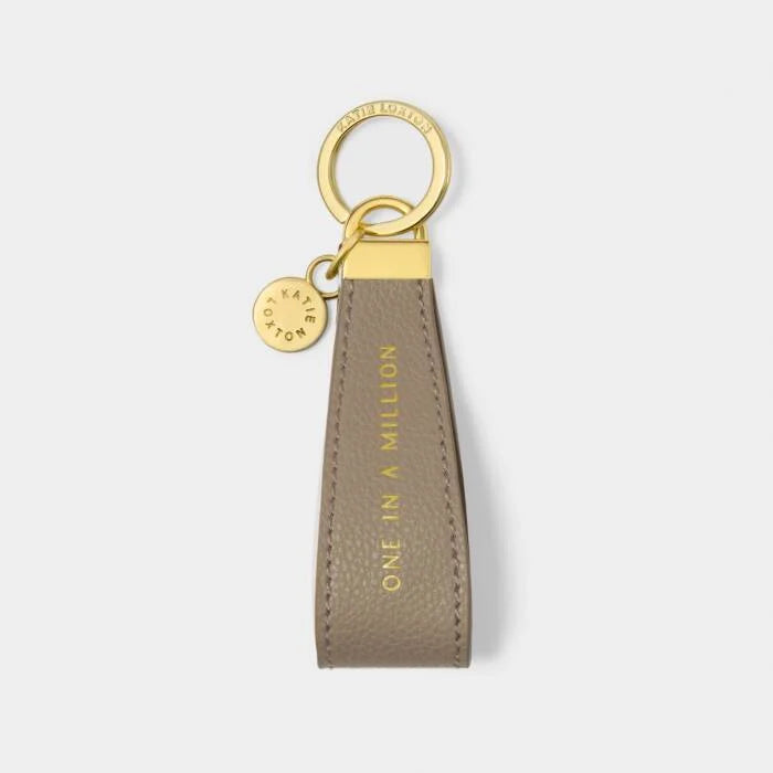 Katie Loxton Sentiment Loop Keyring On In A Million Light Taupe