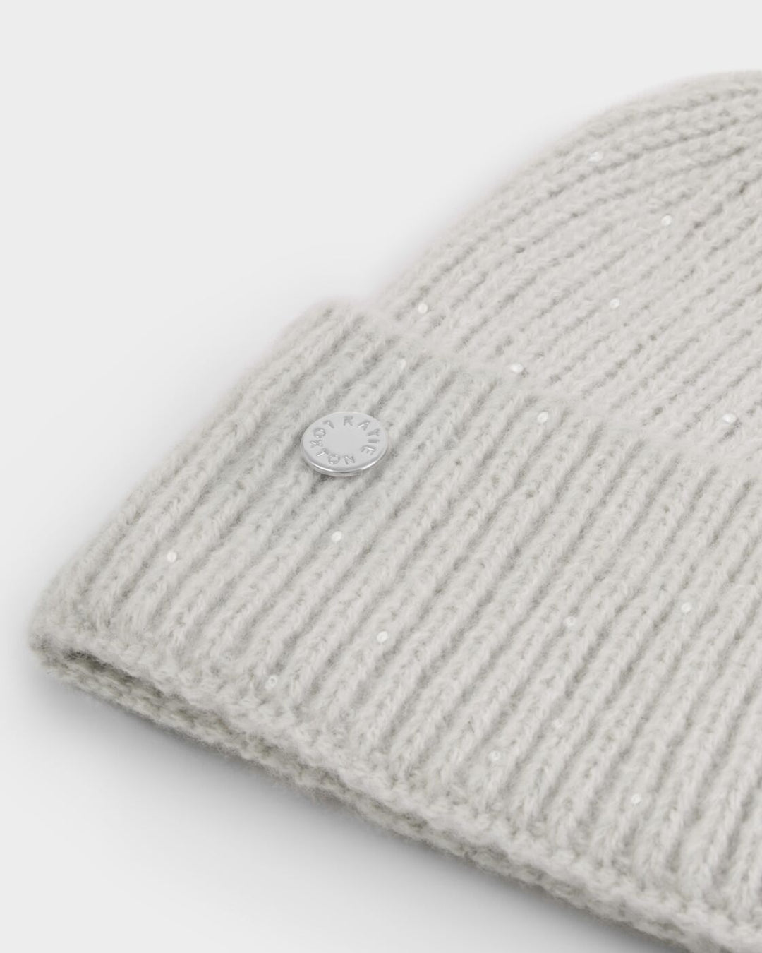 Katie Loxton Sequin Pom Pom Hat Pale Grey