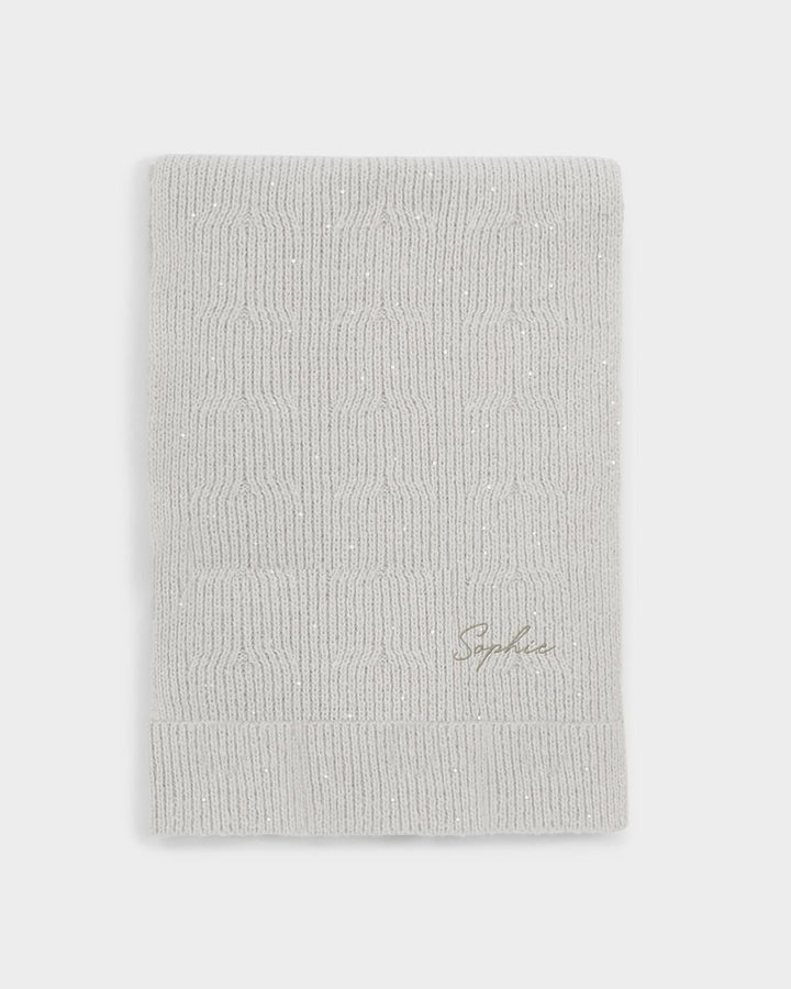 Katie Loxton Sequin Scarf Pale Grey