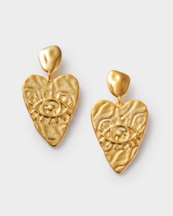 Katie Loxton Solesi Heart Earrings Gold Coated