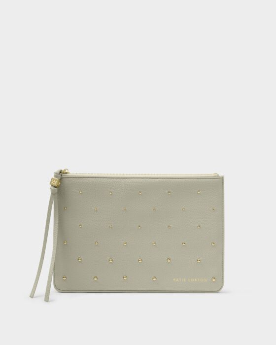 Katie Loxton Tassel Charm Pouch Green Mist/Gold Studs