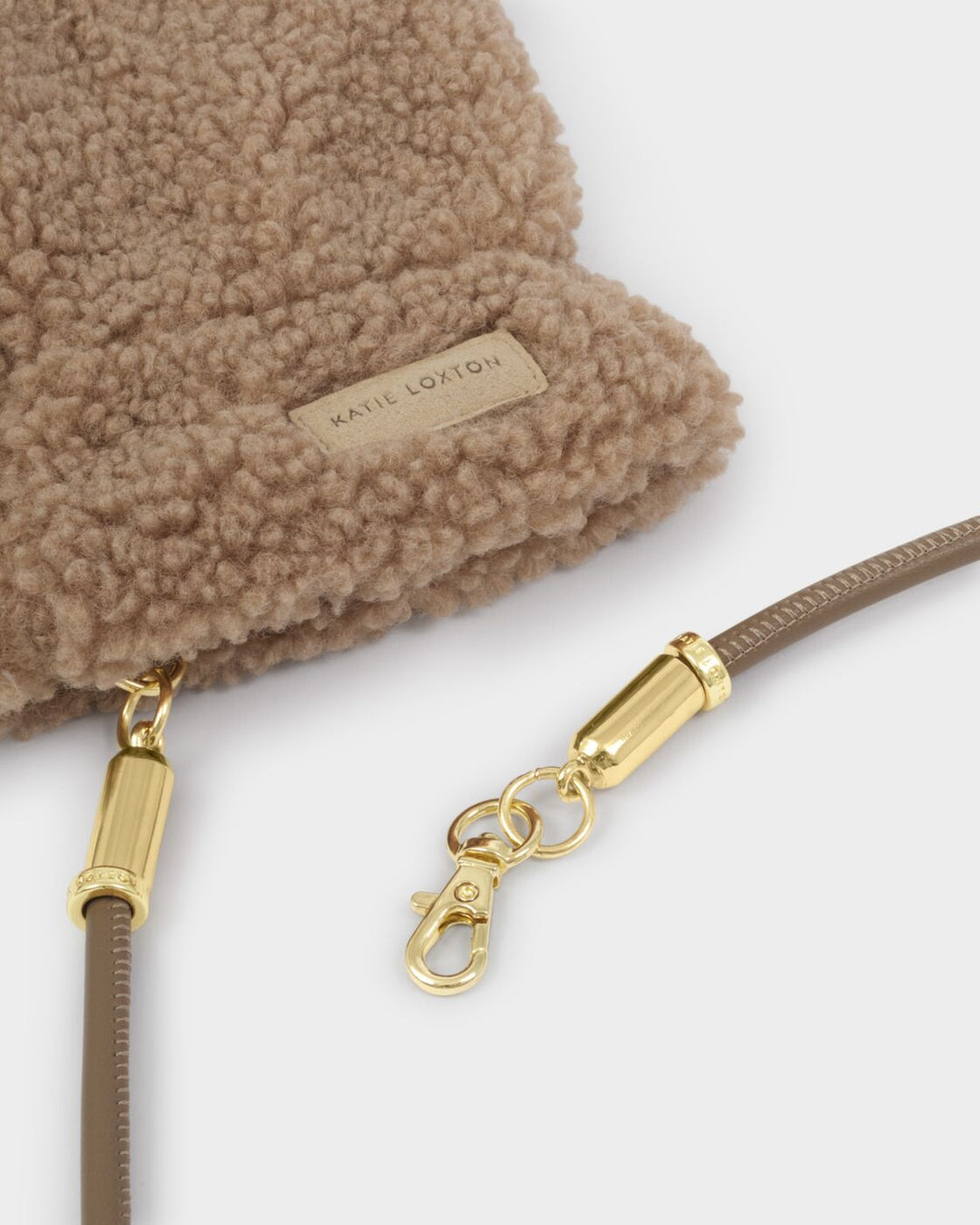 Katie Loxton Teddy Mittens With Cord Tan