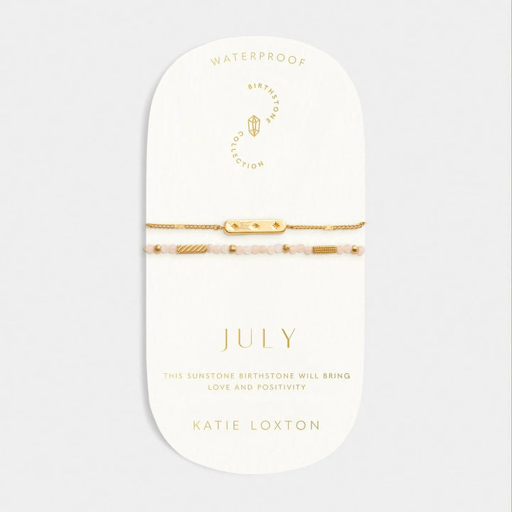 Katie Loxton Waterproof Birthstone Bracelet July Sunstone 18cm